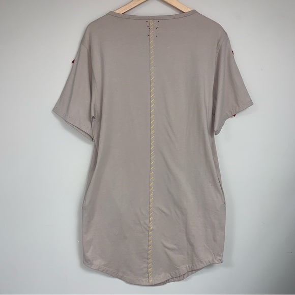 Tan Tribal Tunic Women’s Medium HandMade in Pakistan Stitched Top Blouse Spring - Picture 3 of 8